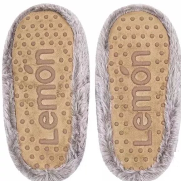 NWT Lemon Womens Faux Fur Non-Slip Slipper Socks Size 5-7 (S/M) Gray $40 11HL358 - Picture 4 of 4
